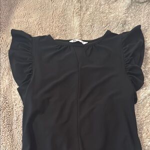 SO Black Ruffled Blouse